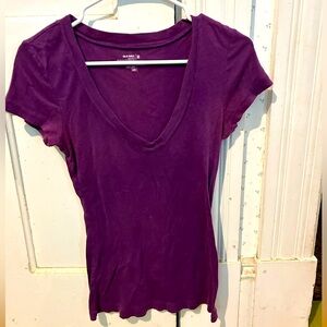 Purple Scoop Neck T shirt